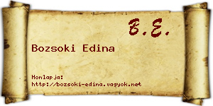 Bozsoki Edina névjegykártya